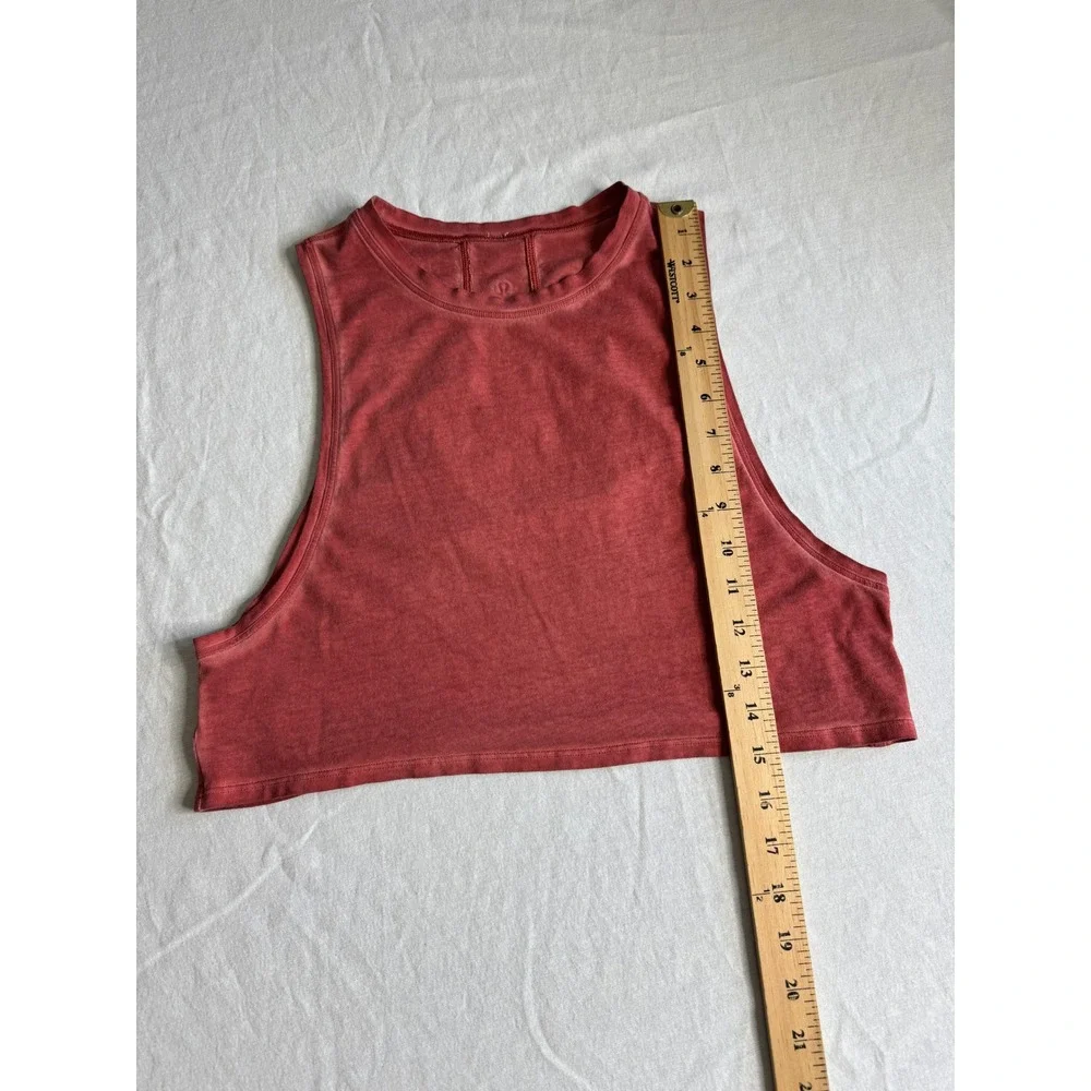 Lululemon Muscle Love Crop Tank Top Fade Washed Brick Rose Athletic Womens 4